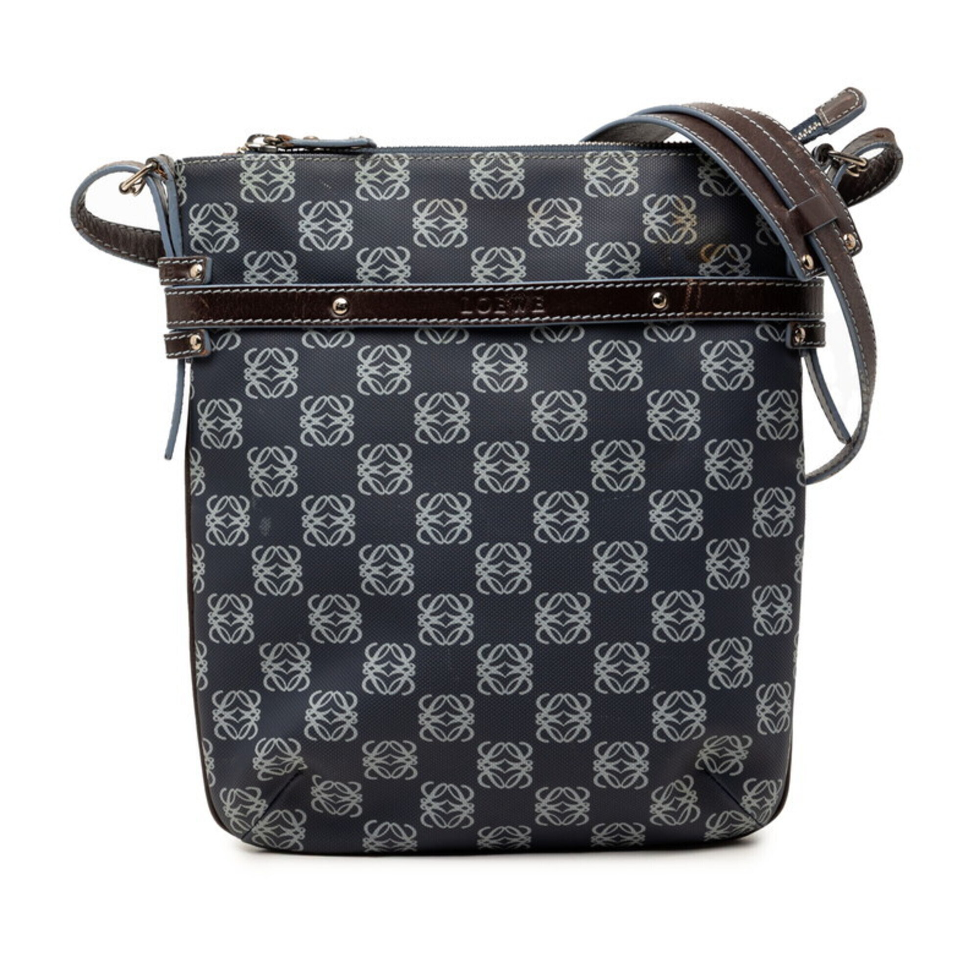 Loewe Repeat Anagram Crossbody Shoulder Bag, Navy, Women's